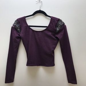 Urban Outfitters Long Sleeve Glam Crop Top